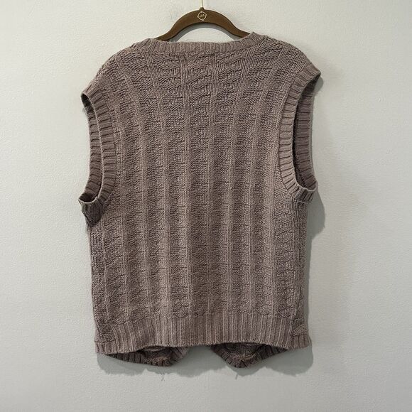 Kings Road Sears Sweater Vest Cardigan Mens Large Brown Orlon Acrylic Academia - Picture 2 of 7